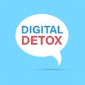 Vector illustration with speech bubbles digital detoxification. Concept for a digital detox.